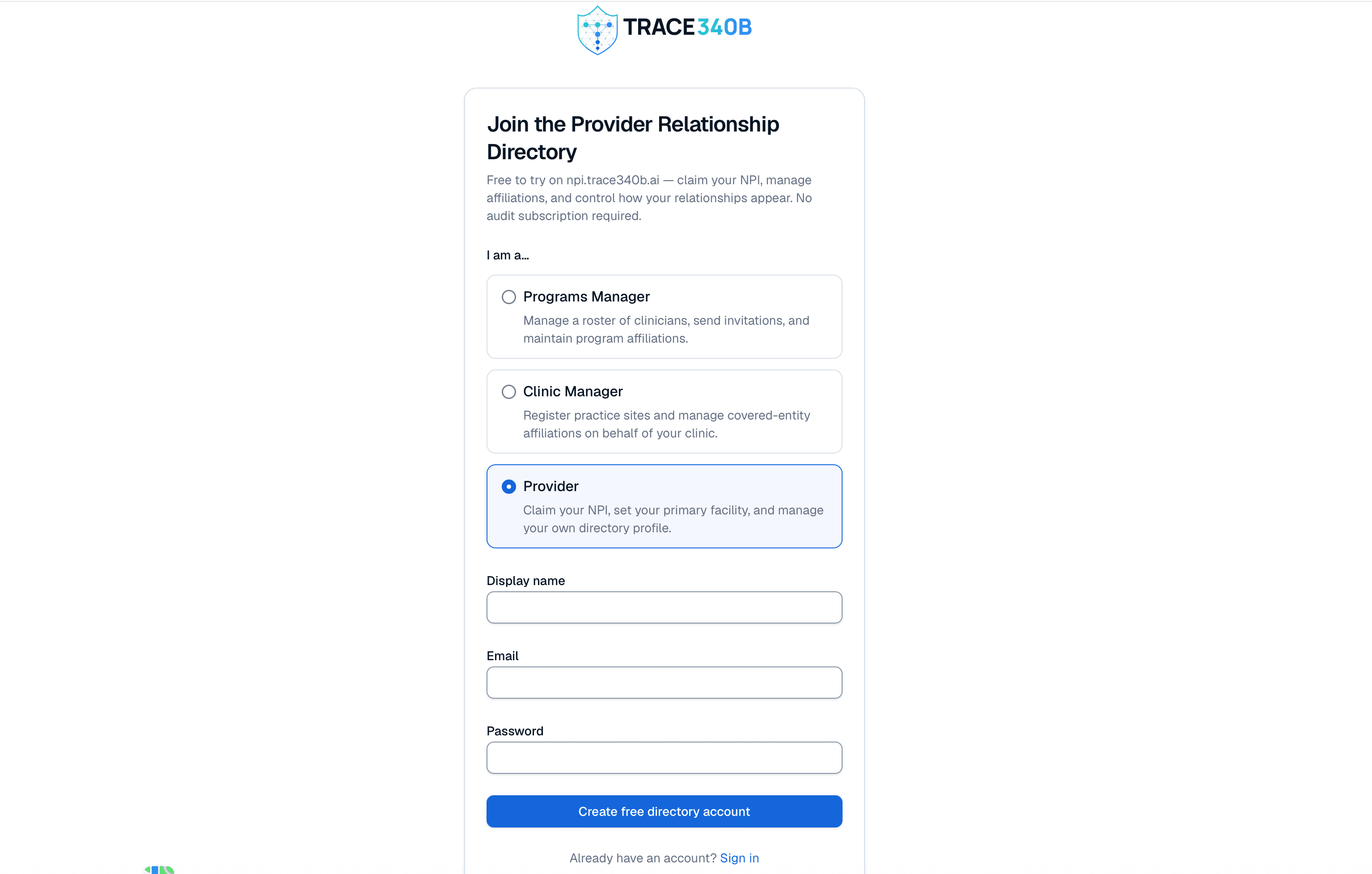 NPI Discovery Provider Relationship Directory